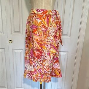 Tropical Floral Wrap Skirt